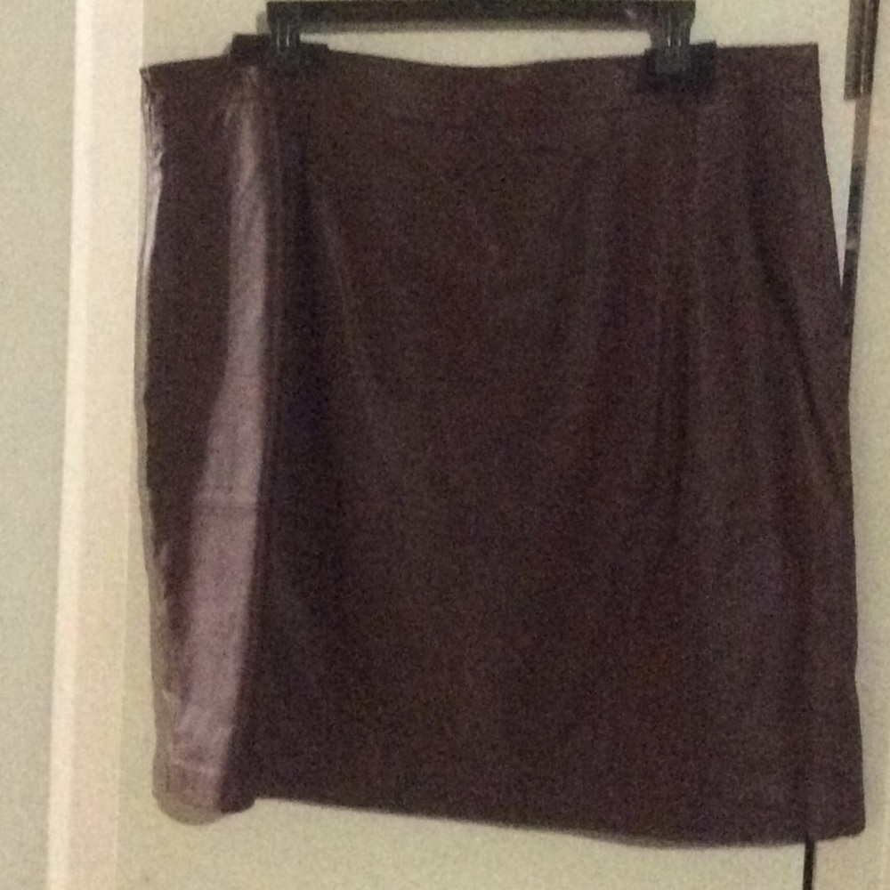 A-line leather skirt